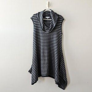 Bryn Walker Striped Cowl Neck Sweater Tunic Lagenlook